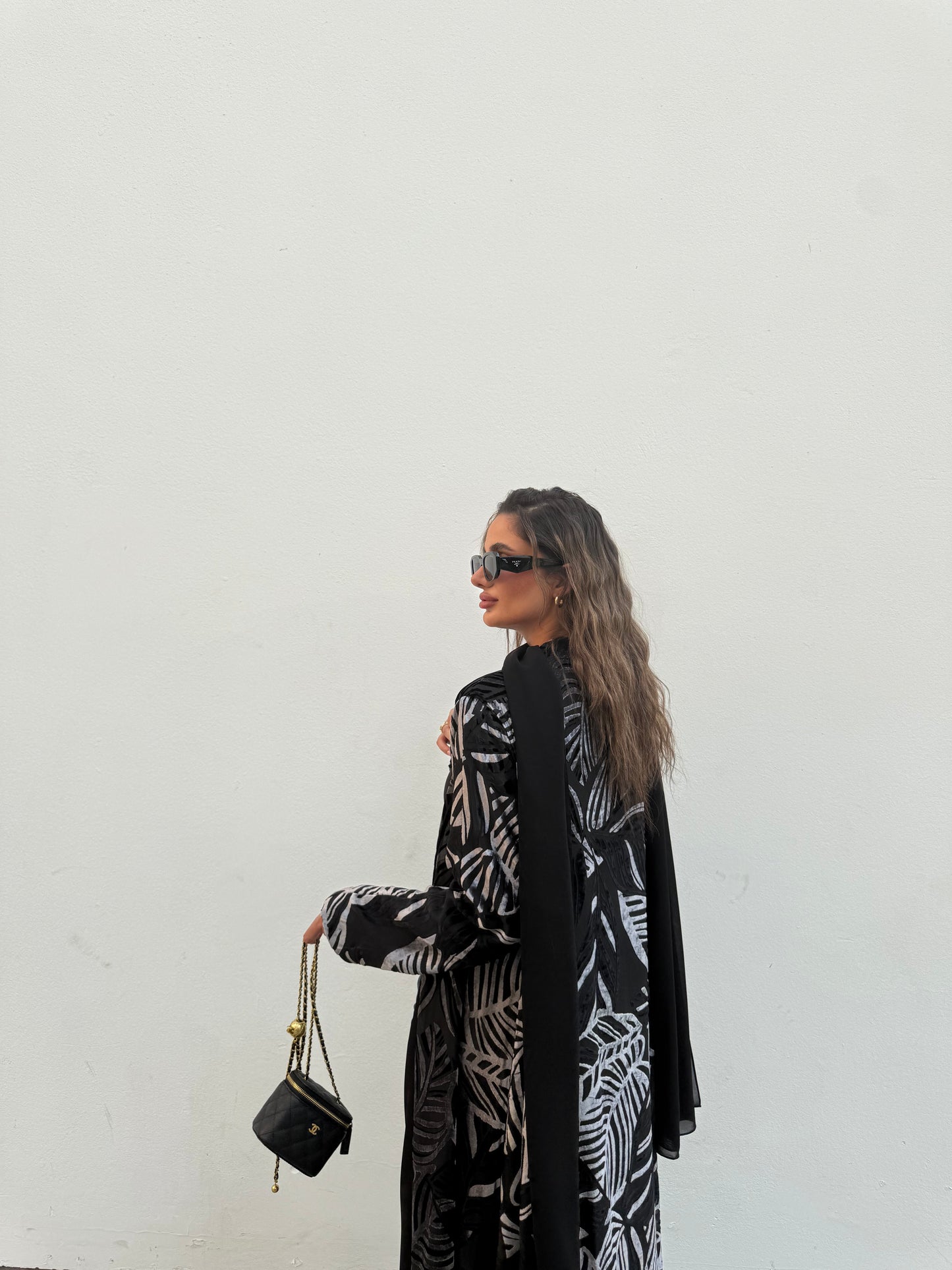 Velvet shiffon abaya