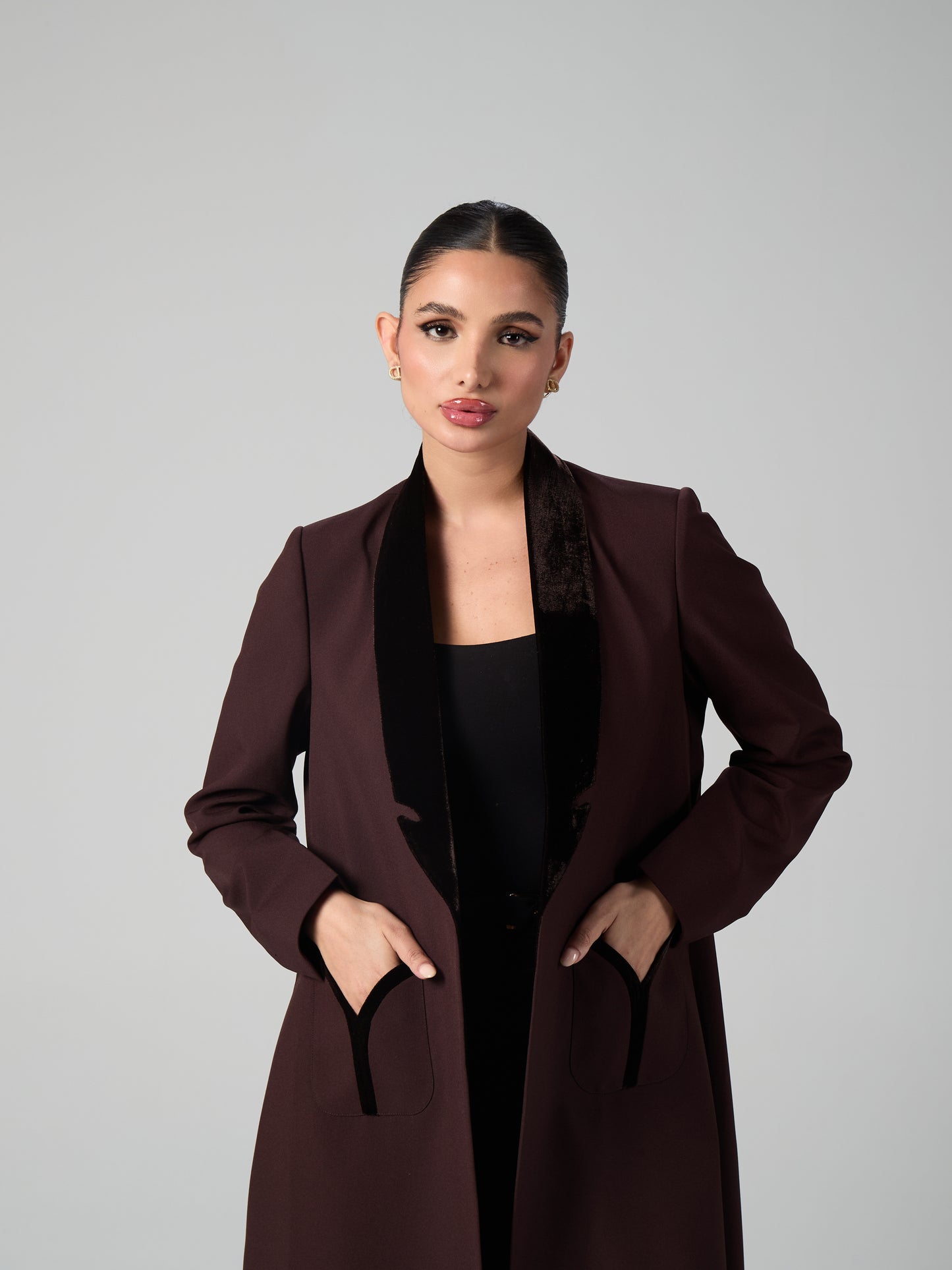 Brown blazer with velvet