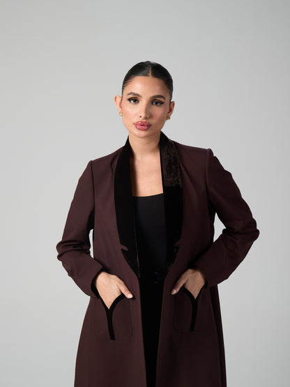 Brown blazer with velvet