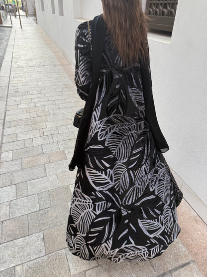 Velvet shiffon abaya