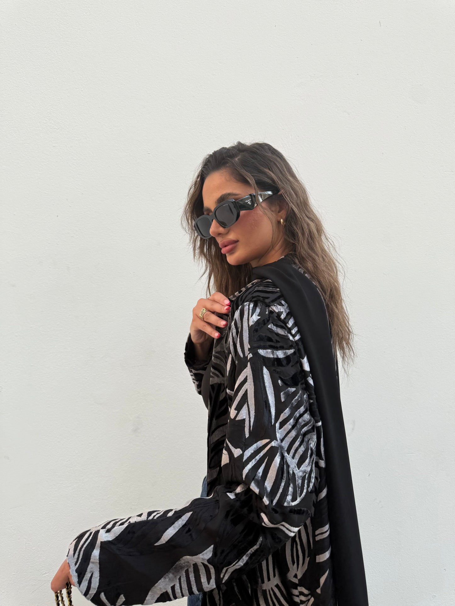 Velvet shiffon abaya