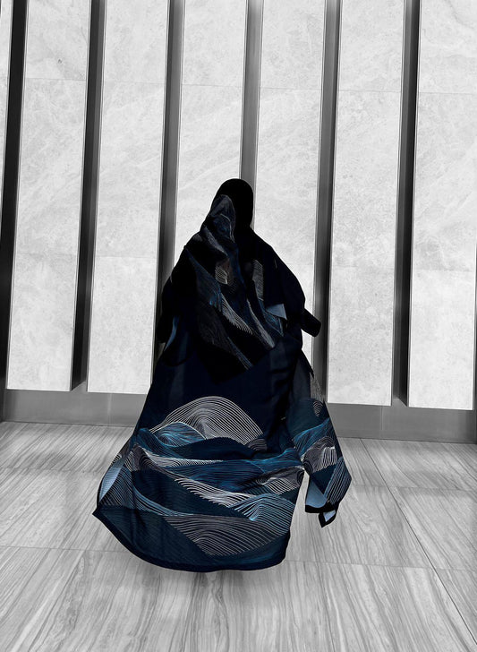 Black with Blue Abaya